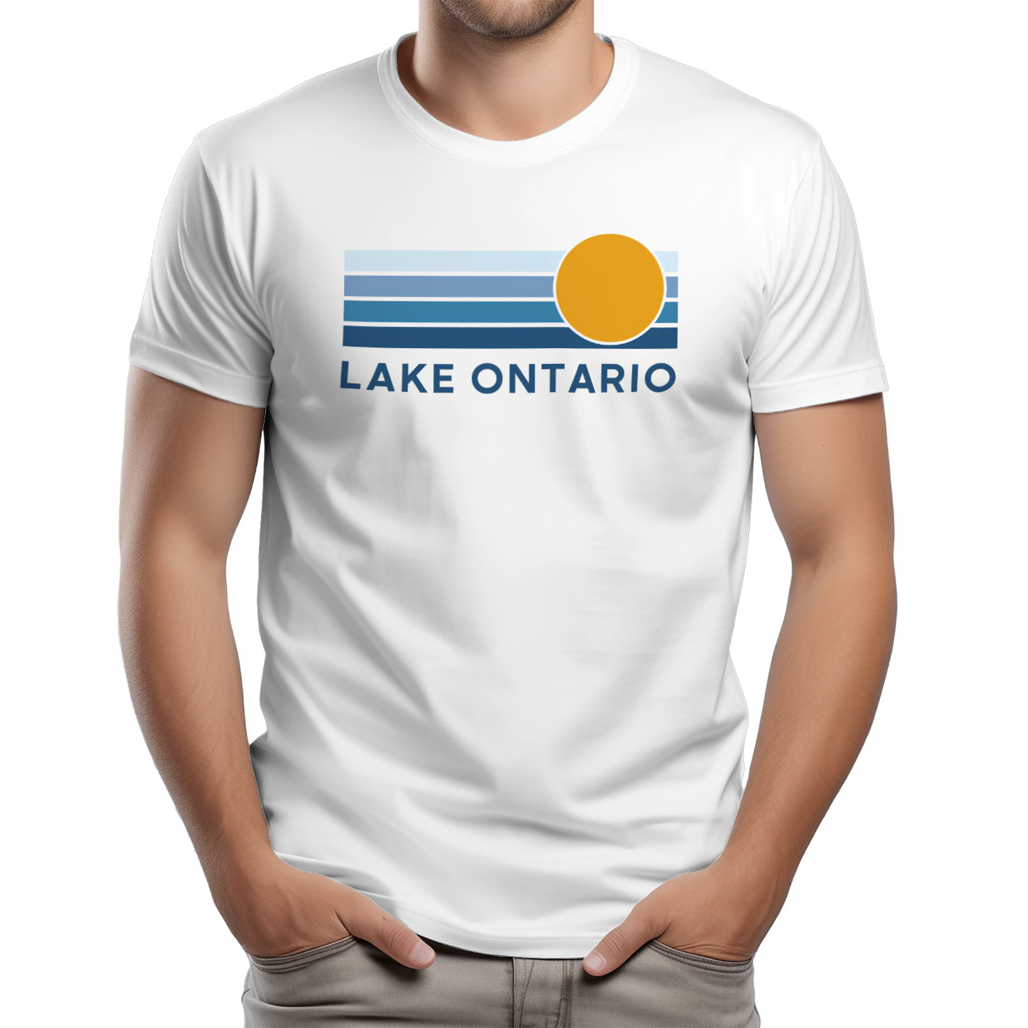 Lake Ontario Great Lakes Sunset Graphic Design Shirt 2
